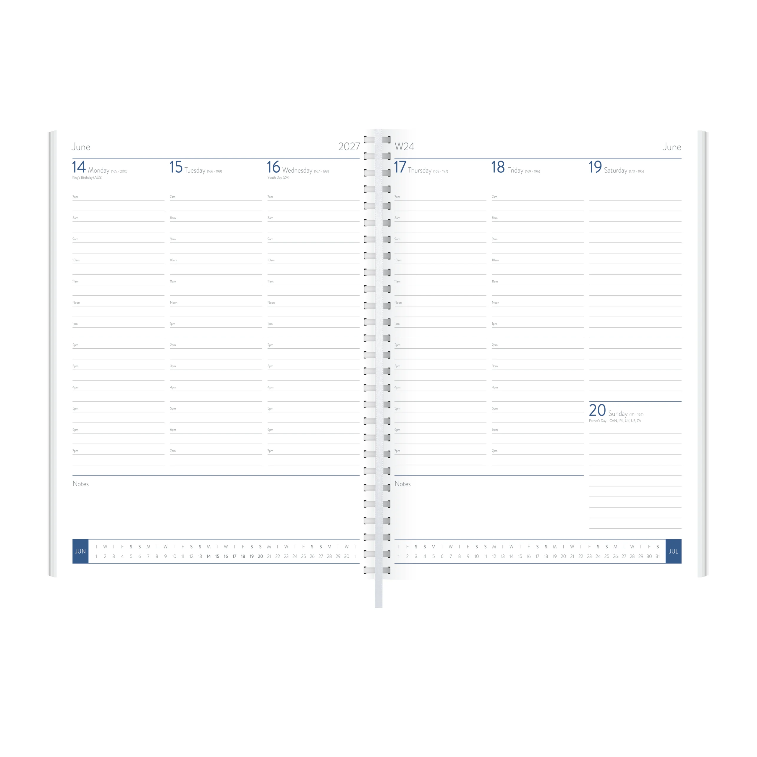 Dorchester Horizon Quarto Desk Diary- Week to View- Black-Black