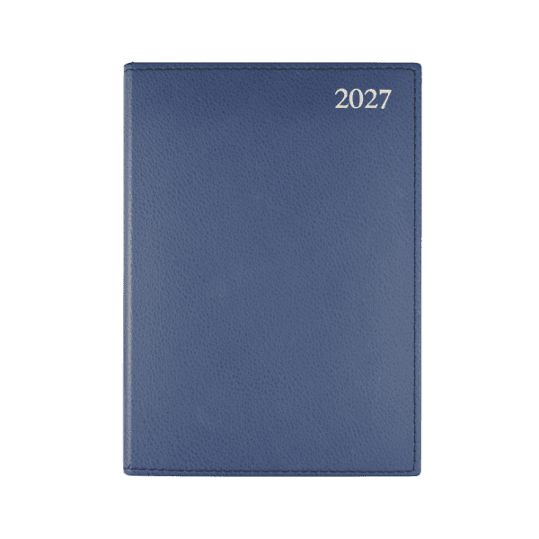 Chelsea Leather A5 Desk Diary, Day Per Page, Blue