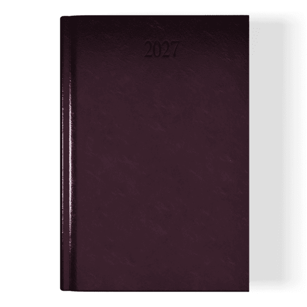 Richmond FineGrain A4 Desk Diary, Day Per Page, Burgundy