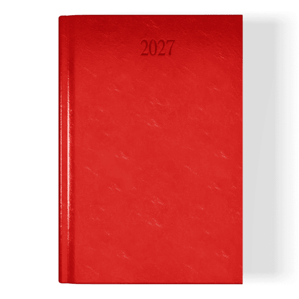 Richmond FineGrain A4 Desk Diary, Day Per Page, Red