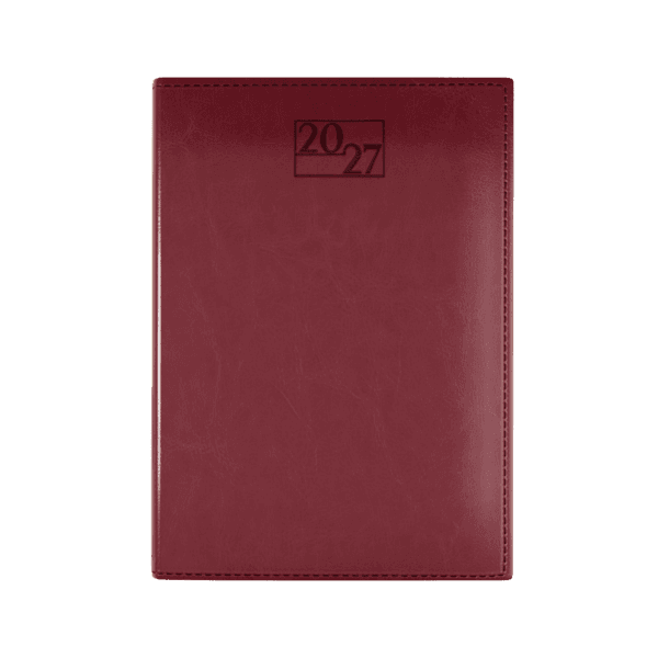Harrogate SaharaHide Faux Leather A5 Diary, Day Per Page, Burgundy