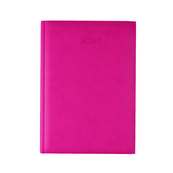 Lewes SmoothGrain A4 Desk Diary, Day Per Page, Light Pink