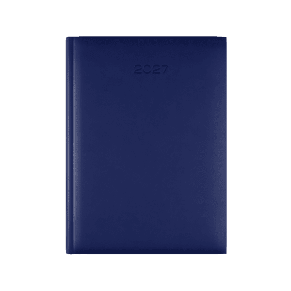 Lewes SmoothGrain A5 Desk Diary, Week To View, Blue