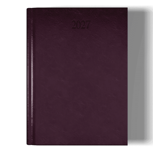Richmond FineGrain A5 Desk Diary, Week To View, Burgundy