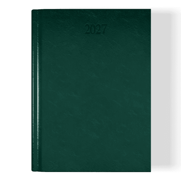 Richmond FineGrain A5 Desk Diary, Week To View, Green