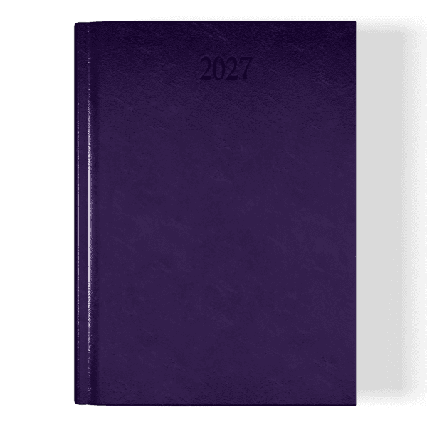 Richmond FineGrain A5 Desk Diary, Week To View, Purple