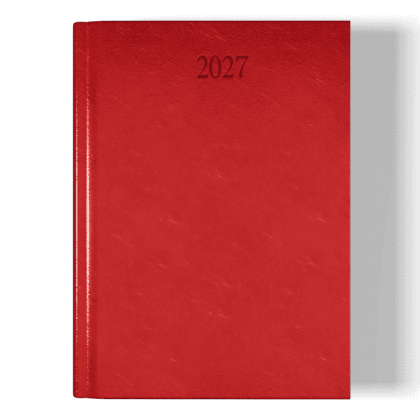 Richmond FineGrain A5 Desk Diary, Week To View, Red