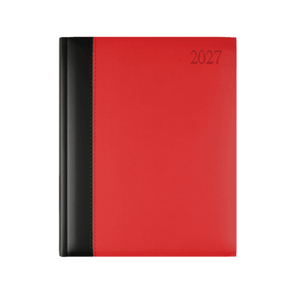 Dorchester Bicolour Quarto Desk Diary, Week to View, Black – Red