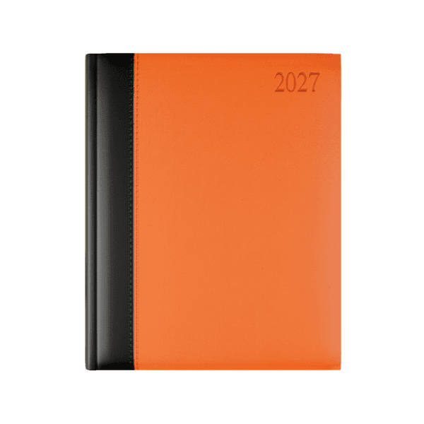 Dorchester Bicolour Quarto Desk Diary, Week to View, Black-Orange