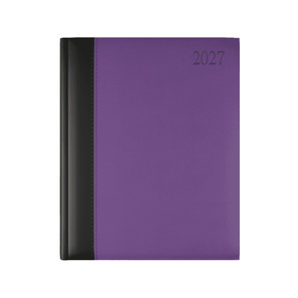 Dorchester Bicolour Quarto Desk Diary, Week to View, Black-Purple