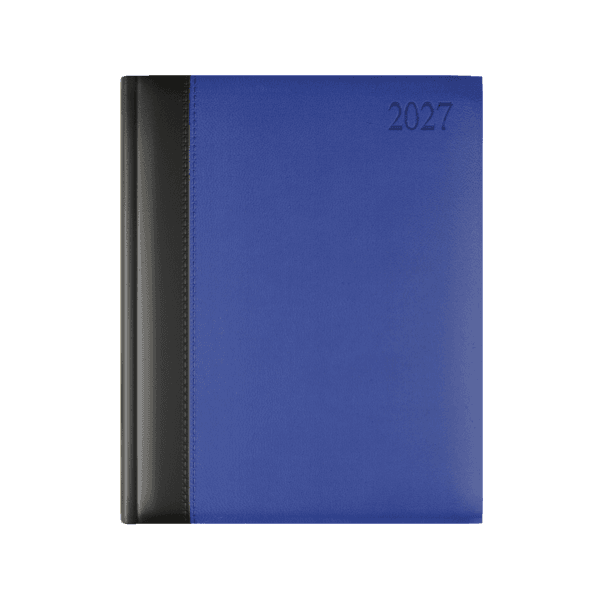 Dorchester Bicolour Quarto Desk Diary, Week to View, Black-Royal Blue