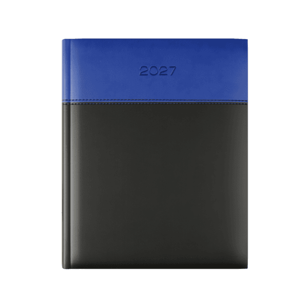 Dorchester Horizon Quarto Desk Dairy, Week to View, Black-Royal Blue