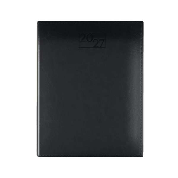 Harrogate SaharaHide Faux Leather Quarto Diary, Week to View, Black