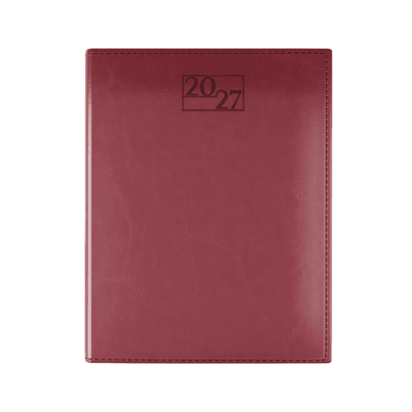 Harrogate SaharaHide Faux Leather Quarto Diary, Week to View, Burgundy