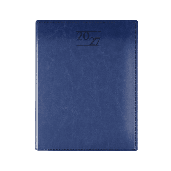 Harrogate SaharaHide Faux Leather Quarto Diary, Week to View, Dark Blue