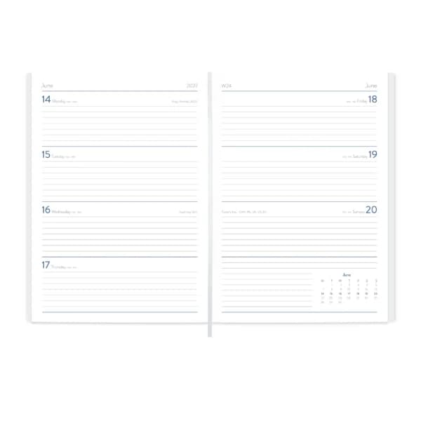 Harrogate Quarto Diary, Week to View, Dark Blue