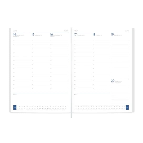 Chelsea Leather Quarto Diary, Week To View, Black