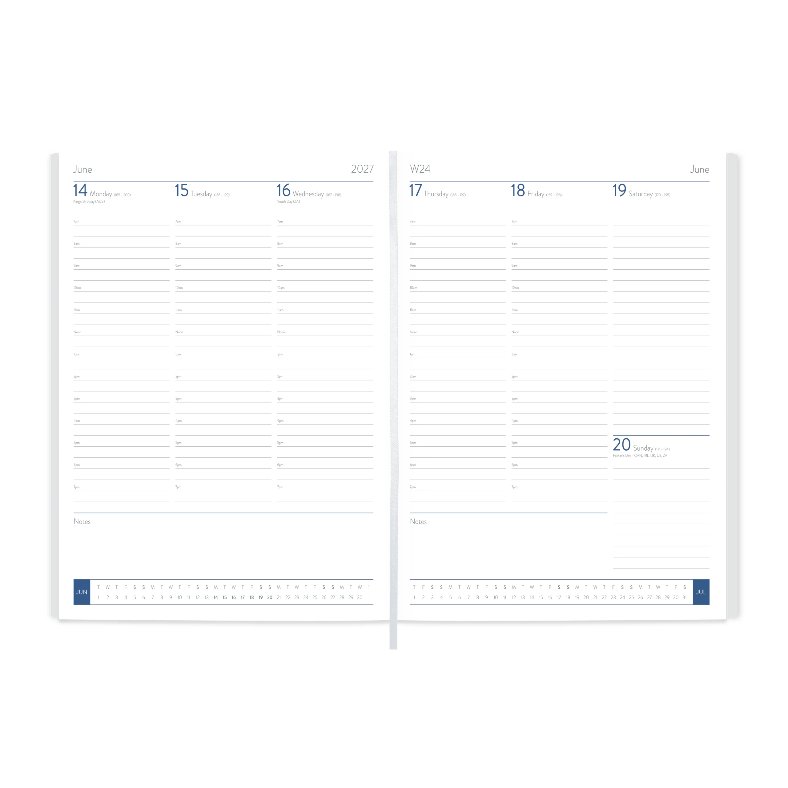 Chelsea Leather Quarto Diary, Week To View, Black
