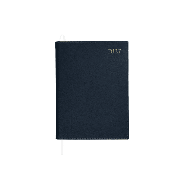 Chelsea Leather A5 Desk Diary, Day Per Page, Blue