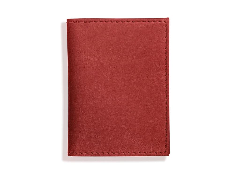 Harrogate Collection Faux Leather Card Holder, Red
