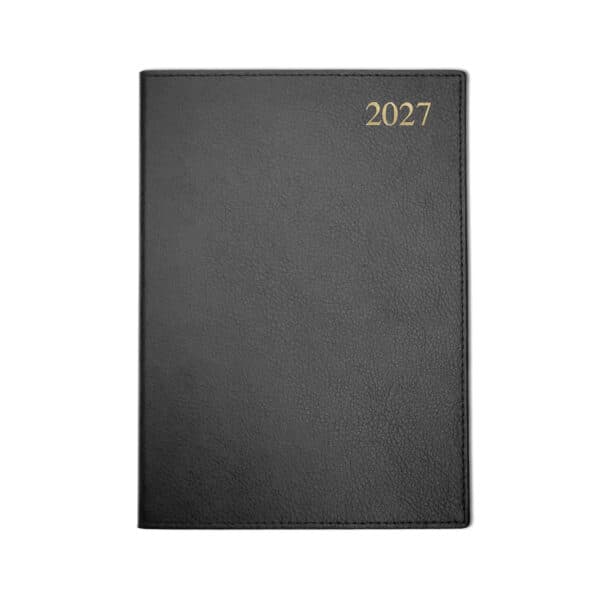 Chelsea Leather A4 Desk Diary, Day Per Page, Black