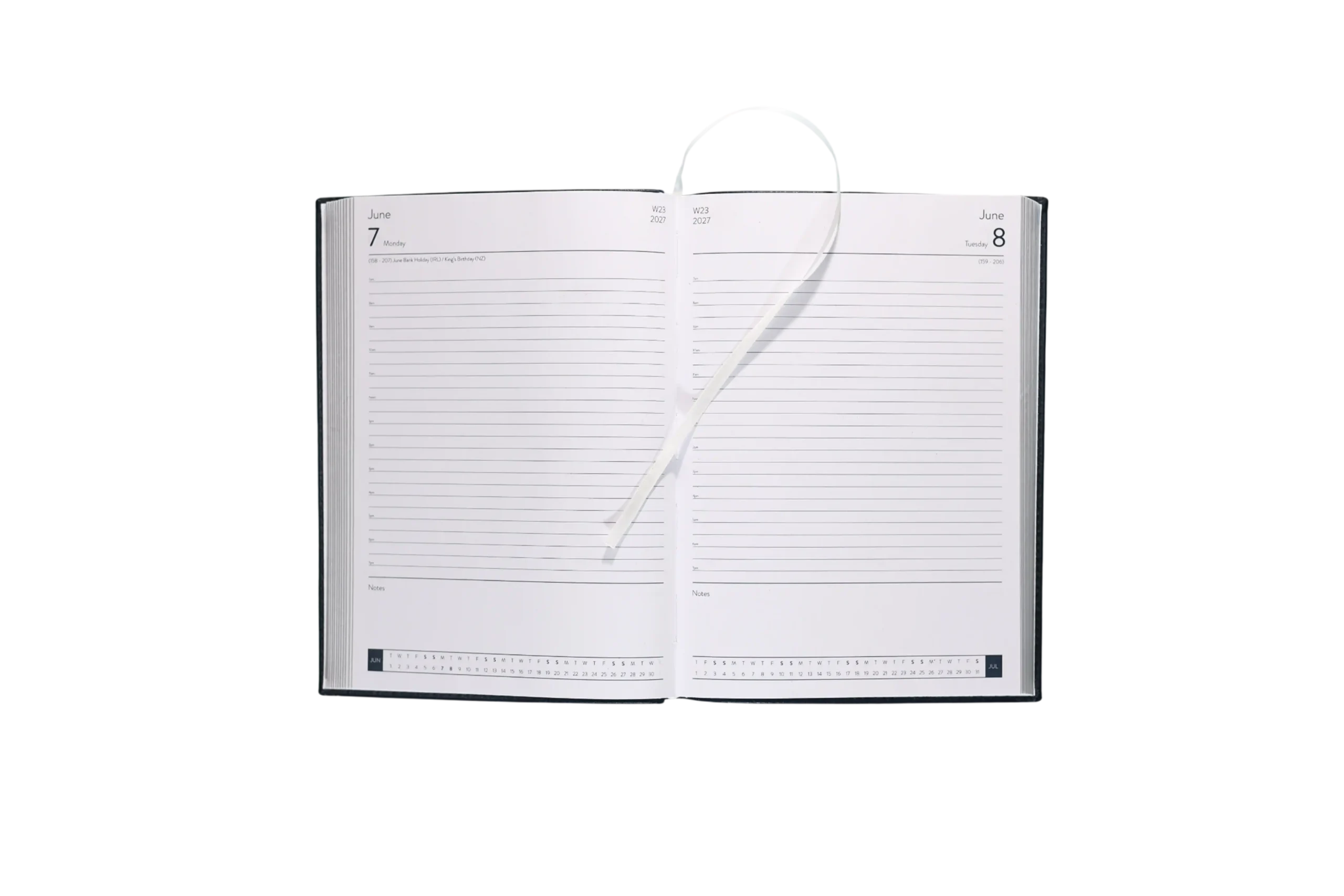 Chelsea Leather A5 Desk Diary, Day Per Page, Blue