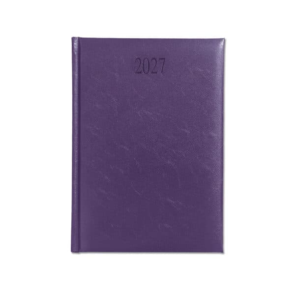 Richmond A5 Desk Diary, Day Per Page, White Pages, Purple