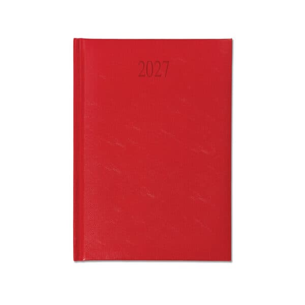 Richmond A5 Desk Diary, Day Per Page, White Pages, Red