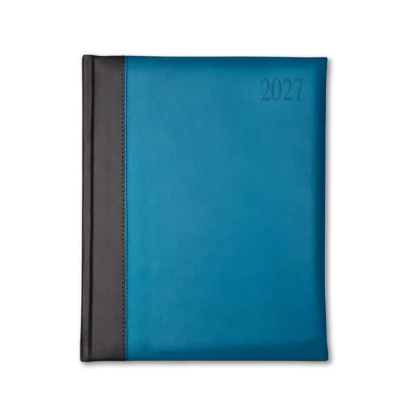 Dorchester Bicolour Quarto Desk Diary, Week to View, Black-Aqua