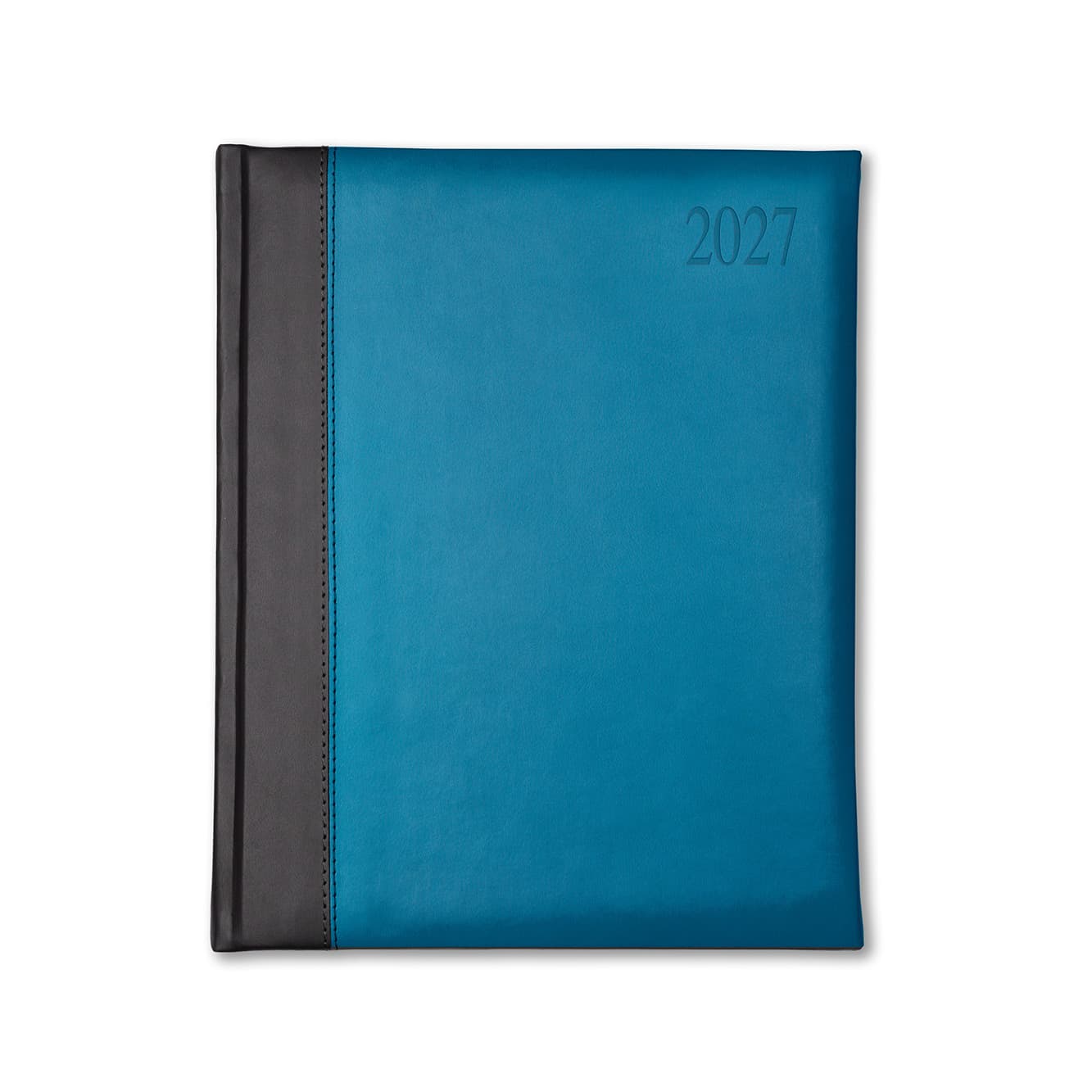 Dorchester Bicolour Quarto Desk Diary, Week to View, Black-Aqua