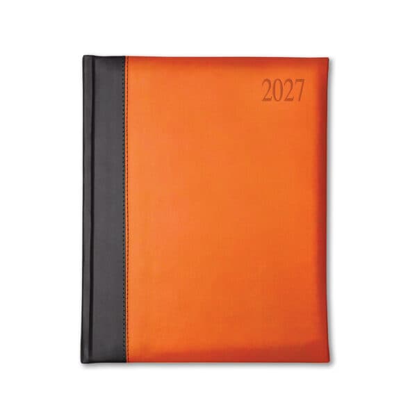 Dorchester Bicolour Quarto Desk Diary, Week to View, Black-Orange