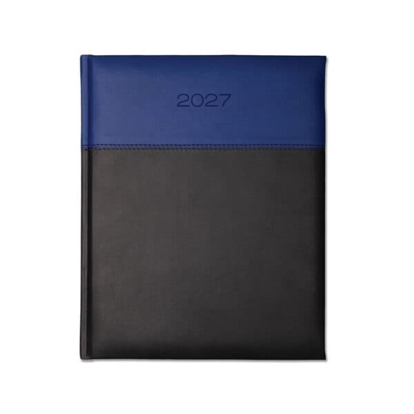 Dorchester Horizon Quarto Desk Dairy, Week to View, Black-Royal Blue