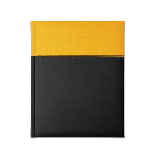 Dorchester Horizon Quarto Desk Dairy, Week to View, Black-Yellow