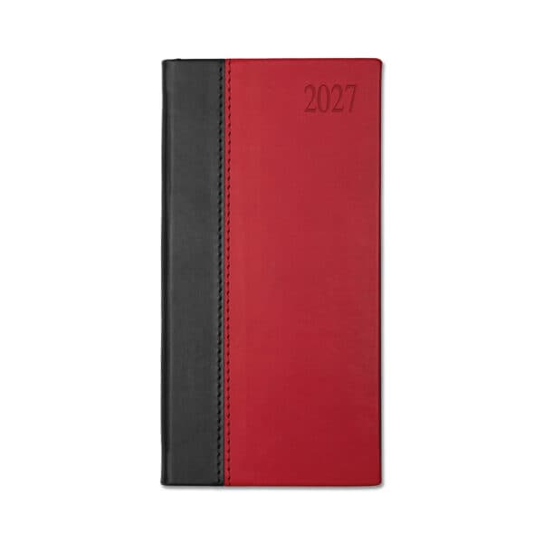 Dorchester Bicolor Pocket Diary, Week to View, Black-Red