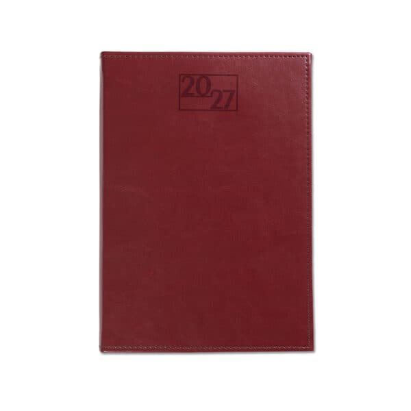 Harrogate A5 Desk Diary, Day Per Page, Burgundy