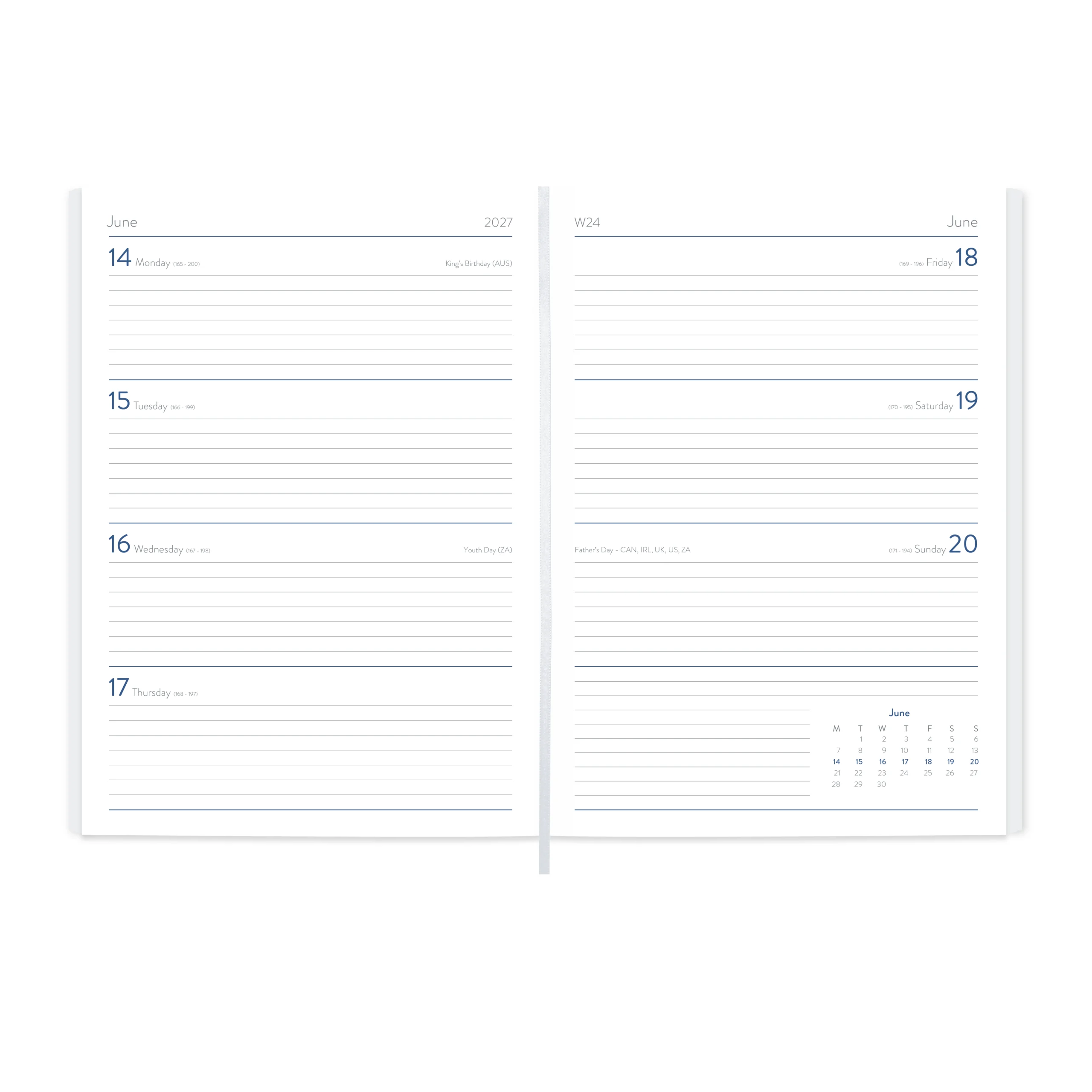 Graphic Prints Quarto Diary, Week to View, Full Colour