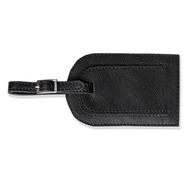 Chelsea Leather Luggage Tag, Black