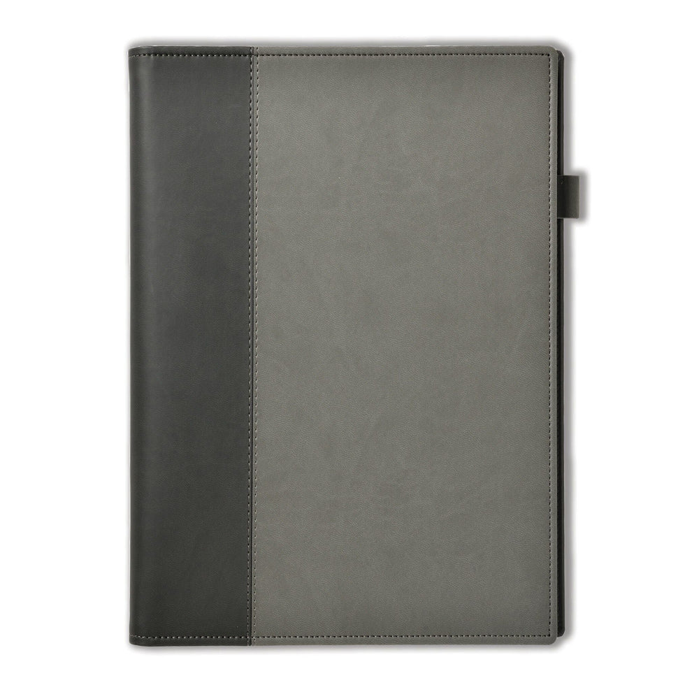 Windsor Collection Leather Quarto Wallet, Black-Grey