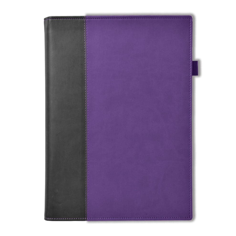 Windsor Collection Leather Quarto Wallet, Black-Purple