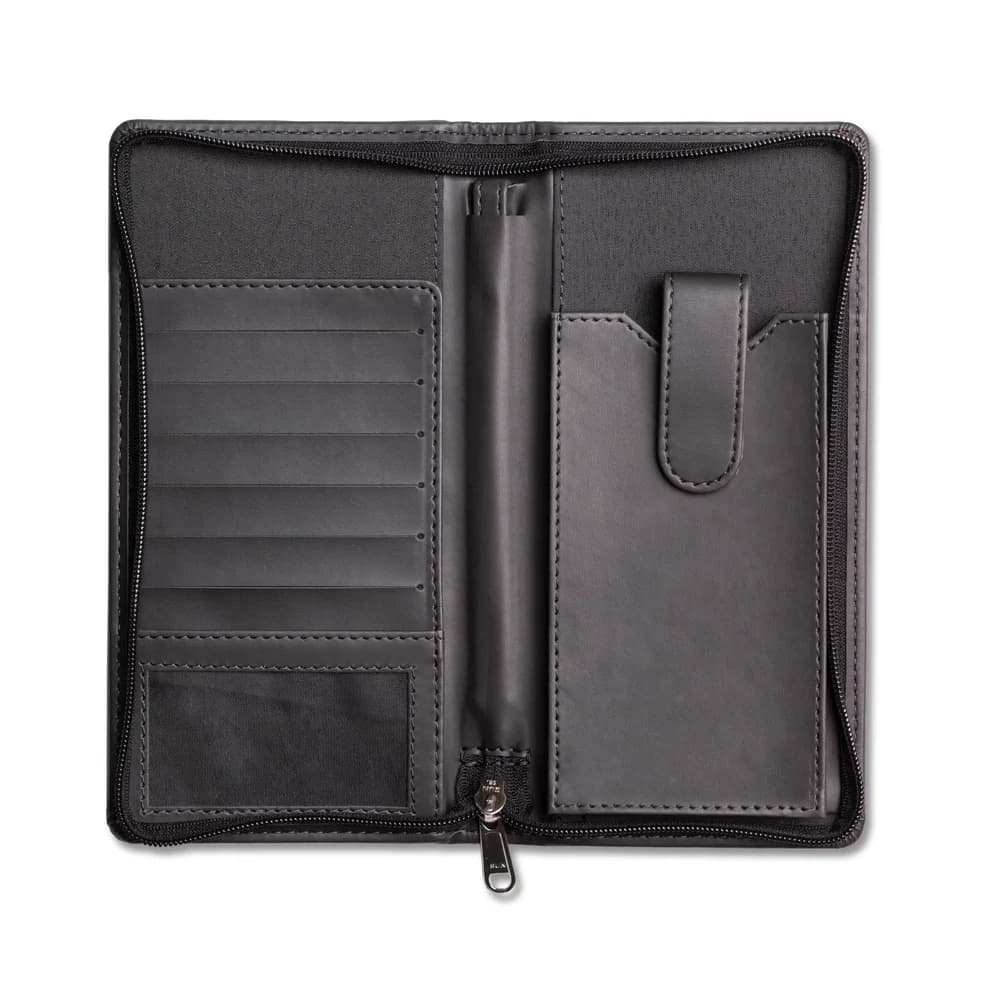 Dorchester Collection Faux Leather Travel Wallet Black