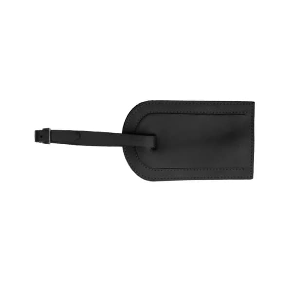 Windsor Collection Leather Luggage Tag, Black
