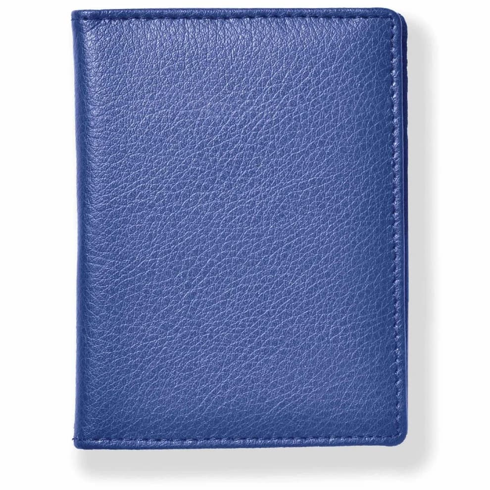 Chelsea Collection Real Leather Card Holder Blue