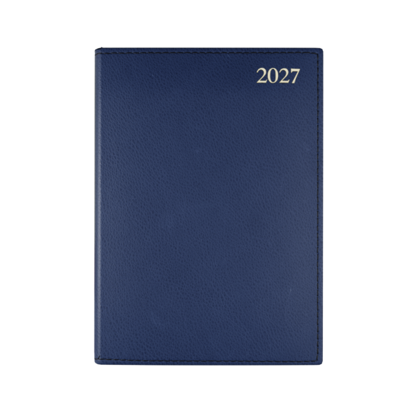 Chelsea Leather A5 Desk Diary, Day Per Page, Blue