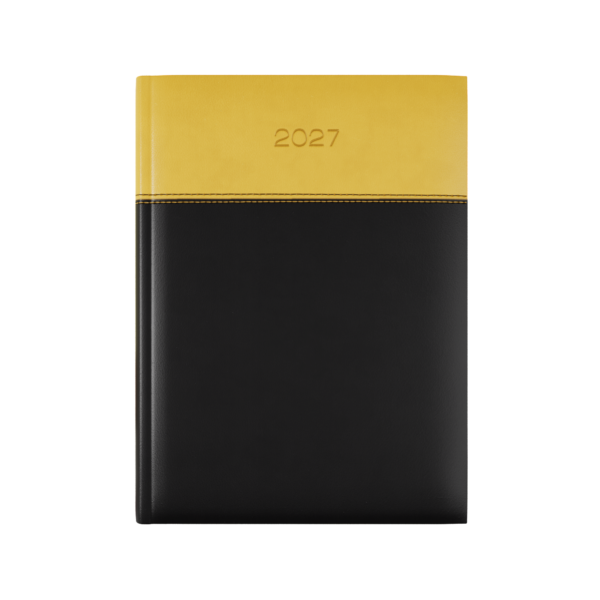 Dorchester Horizon A5 Desk, Week To View, Black-Yellow