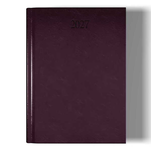 Richmond FineGrain A5 Desk Diary, Day Per Page, Burgundy
